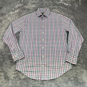 Peter Millar Summer Comfort  Shirt Long Sleeve Colorful Plaid Size Small